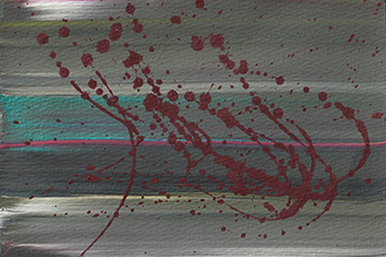 勢いのあるまっすぐなラインで描かれた抽象画