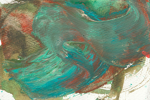 青みがかった鈍色の抽象画