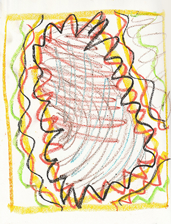 ちくちくした模様の抽象画